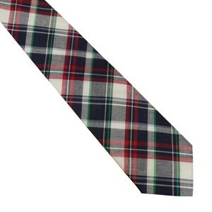 Brooks Brothers 346 Preppy Plaid Red White & Blue Cotton Tie Mens Necktie NWT
